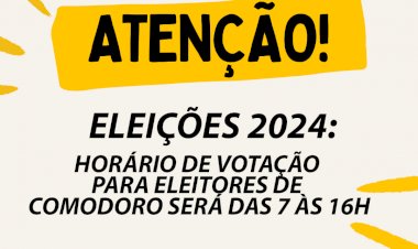 Eleições 2024: horário de votação para eleitores de MT será das 7 às 16h