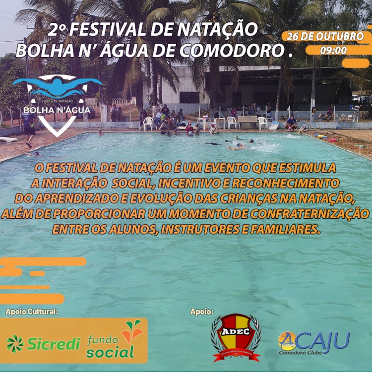 O 2º Festival de Natação Bolha N’ Água está chegando!